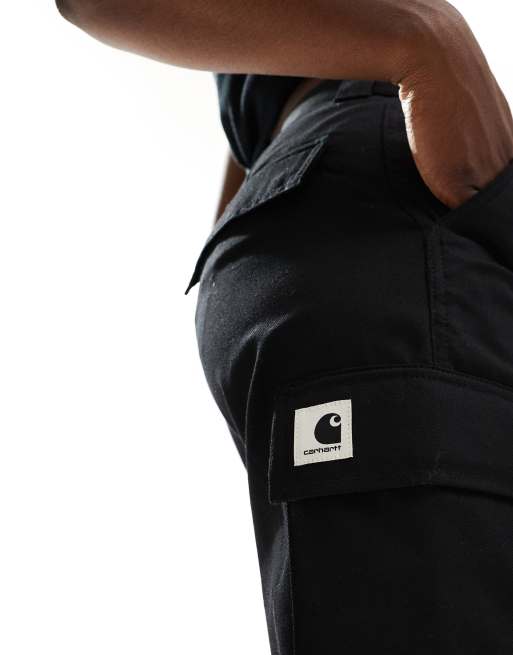 Carhartt WIP kingsley straight leg trousers in black, 4 of 5