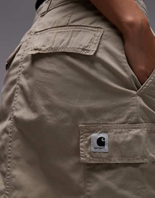 Carhartt WIP Kingston knee length cargo skirt in beige, 5 of 5