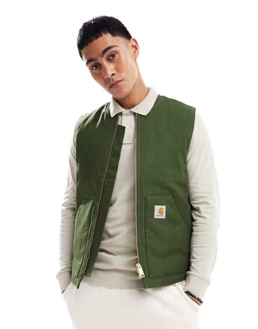 Carhartt WIP – Klasyczny bezrękawnik w kolorze khaki zapinany na zamek