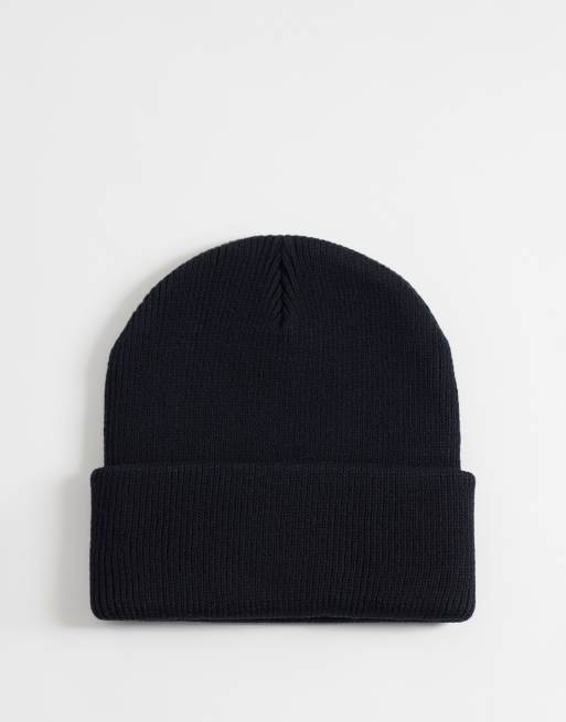 Carhartt WIP kleine hartbeanie in zwart, 2 van 3