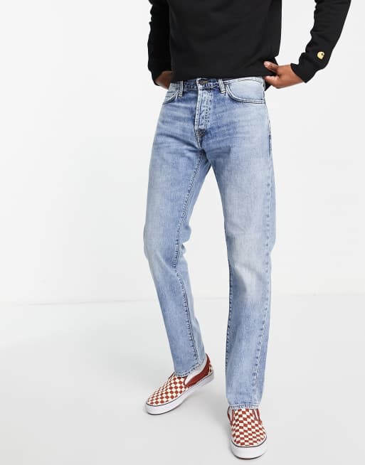 bison Grøn baggrund Følg os Carhartt WIP klondike regular taper jeans in light blue wash | ASOS