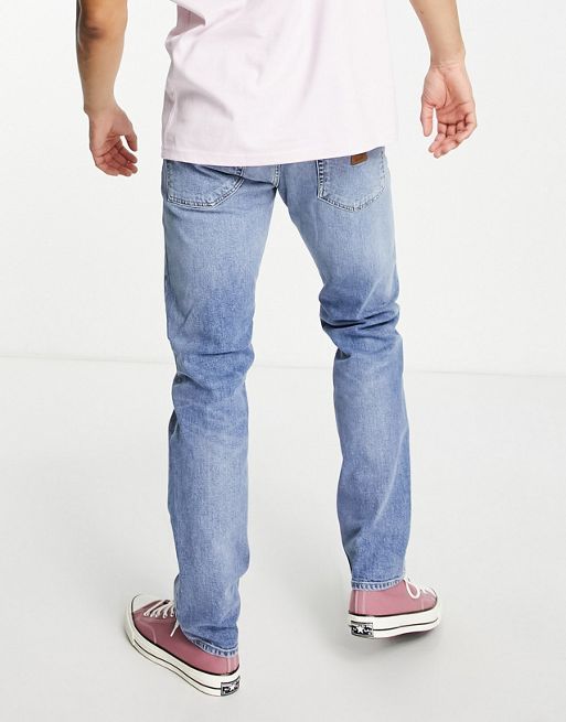 ASOS DESIGN straight leg jeans in y2k with panel details in washed black