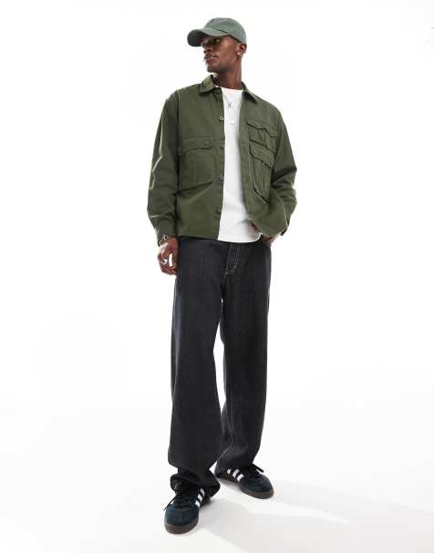 Carhartt WIP long sleeve tracker shirt in khaki