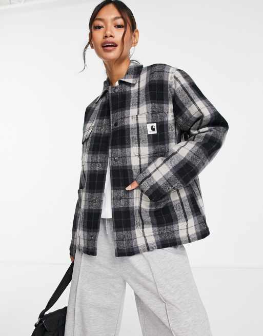 Carhartt WIP – Kurtka koszulowa oversize w kratę, z dodatkiem wełny