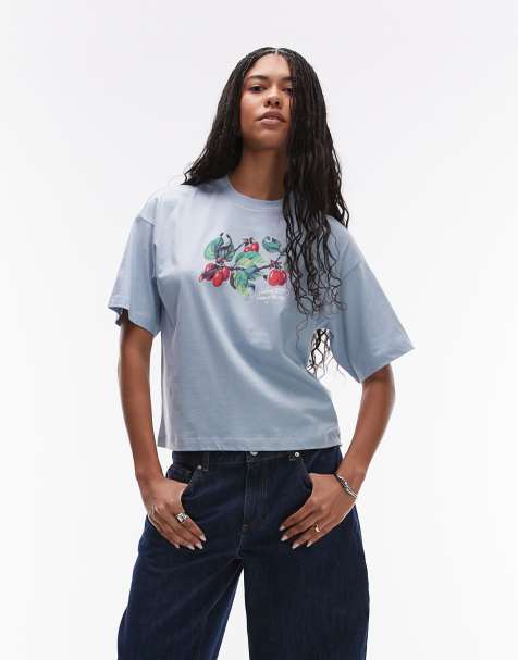 Carhartt WIP – Kurzärmliges T-Shirt in Blau mit „Cream of the Crop“-Motiv - view 1