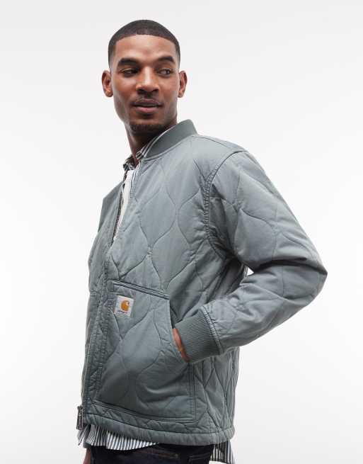 Carhartt WIP kylan liner jacket in green quilting, 4 of 5