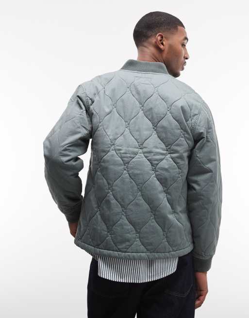 Carhartt WIP kylan liner jacket in green quilting, 5 of 5