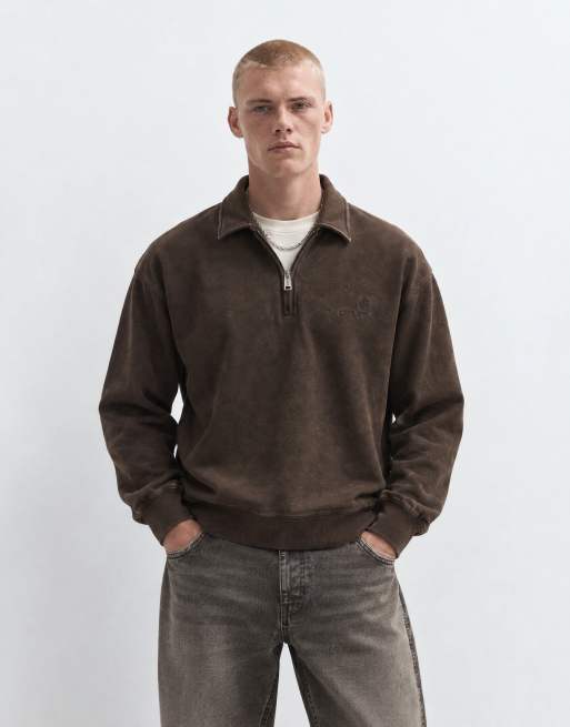Carhartt WIP – Lambert – Bluza z kołnierzykiem polo w brązowym spranym kolorze, 8 z 10