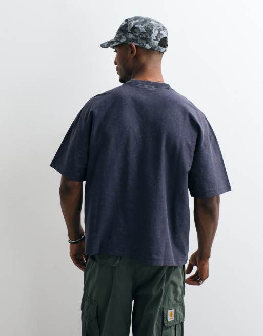 Carhartt WIP Lambert premium washed T-shirt granatowy, 3 z 5