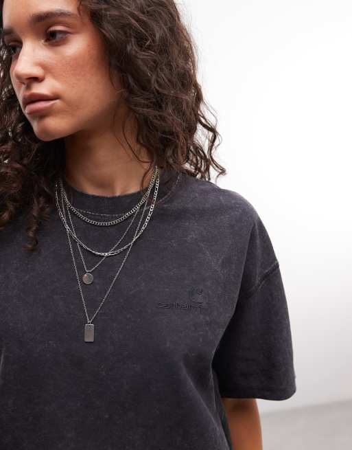 Carhartt WIP Lambert t-shirt in washed black, 3 of 4