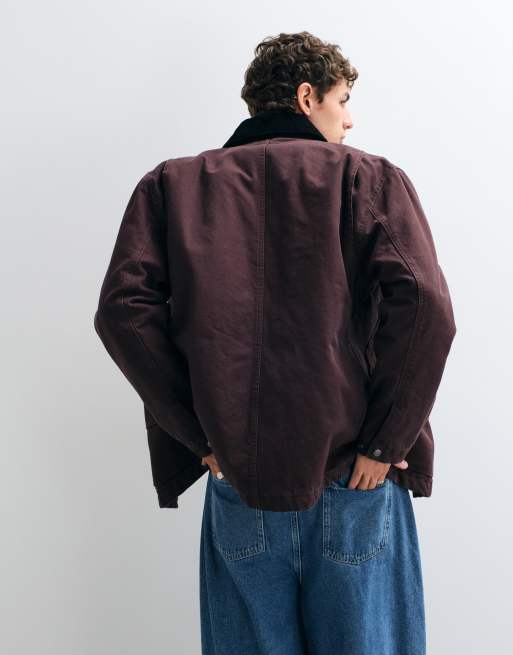 Carhartt WIP Lander coat in dark brown, 5 of 5