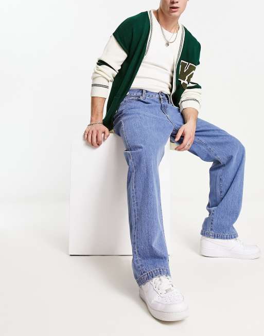 Carhartt WIP – Landon – Blå, blekta, lediga, avsmalnande jeans, 3 av 4