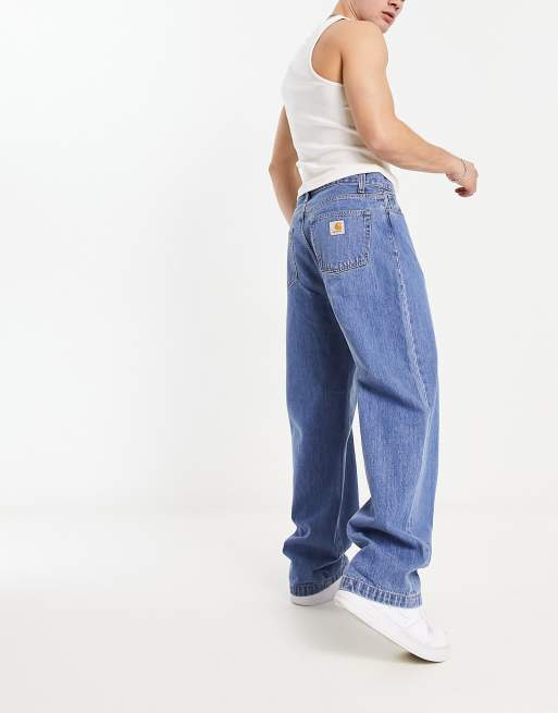 Carhartt WIP – Landon – Blå, blekta, lediga, avsmalnande jeans, 4 av 4