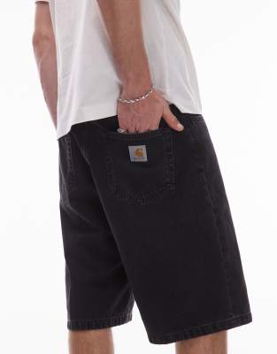 Carhartt Brandon Loose Fit Cotton Shorts In Black