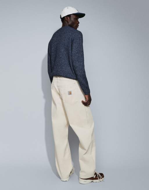 Carhartt WIP Landon Hose mit locker zulaufendem Bein in Cremeweiß, 3 von 5