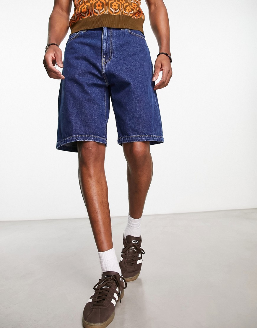 Carhartt WIP landon loose fit denim shorts in blue stone wash