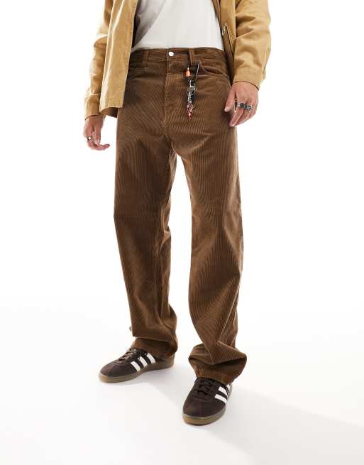 Carhartt WIP landon loose tapered corduroy trouserss in brown ASOS