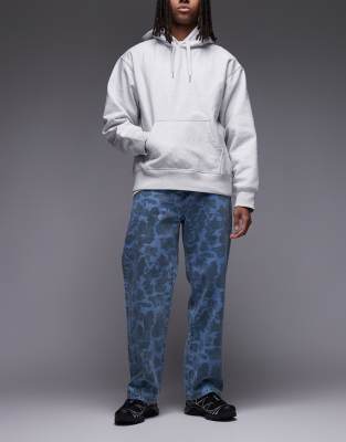 Carhartt WIP Carhartt WIP landon loose tapered denim jeans in blue camo