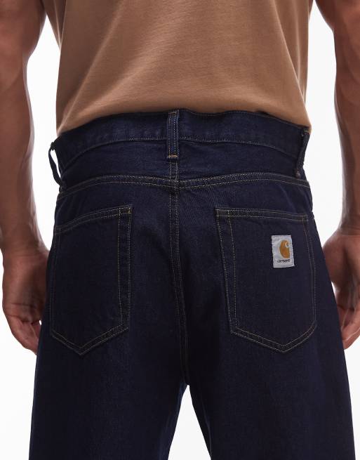 デニム・ジーパン CARHARTT WIP Landon loose tapered fit jeans Blu Carhartt WIP Landon loose tapered fit jeans in dark blue | ASOS