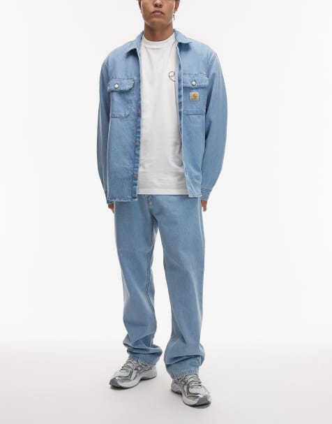 Carhartt WIP landon loose tapered fit jeans in light bleached blue - view 1