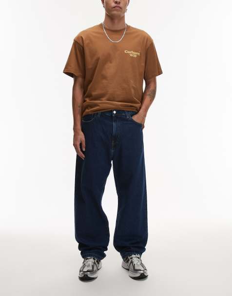 Carhartt WIP landon loose tapered fit jeans in mid blue - view 1