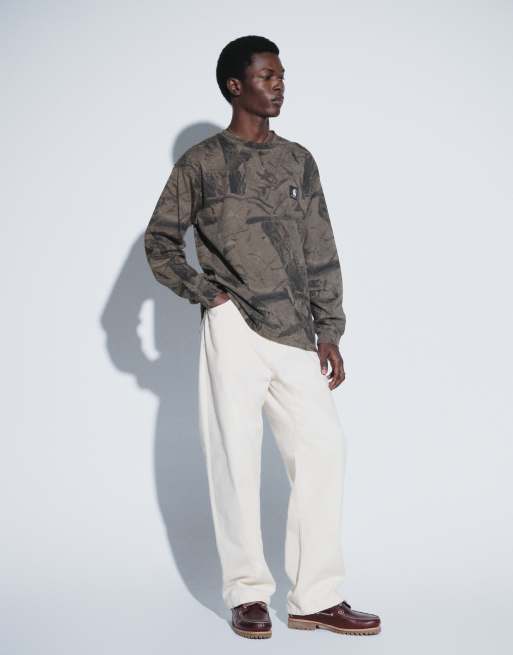 Carhartt WIP Landon loose-tapered fit trousers in natural, 4 of 5