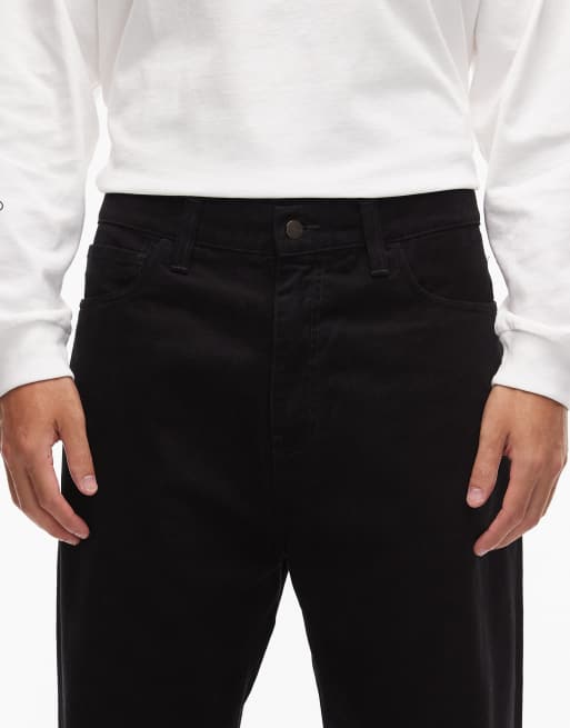Carhartt WIP landon loose tapered trousers in black, 4 of 5