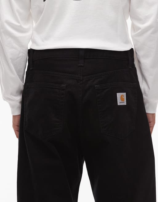 Carhartt WIP landon loose tapered trousers in black, 5 of 5