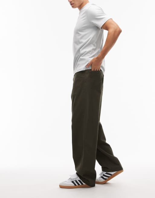 Carhartt WIP landon loose tapered trousers in khaki, 3 of 5