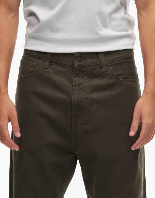 Carhartt WIP landon loose tapered trousers in khaki, 4 of 5