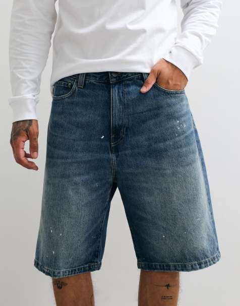 Carhartt WIP Landon losse tapered-fit denimshorts in blauwe wassing met verfspat-effect - view 1