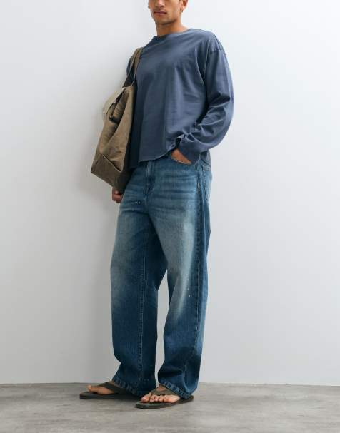 Carhartt WIP - Landon - Losvallende jeans met toelopende pasvorm en verfspetter-effect in vuilblauwe wassing - view 1
