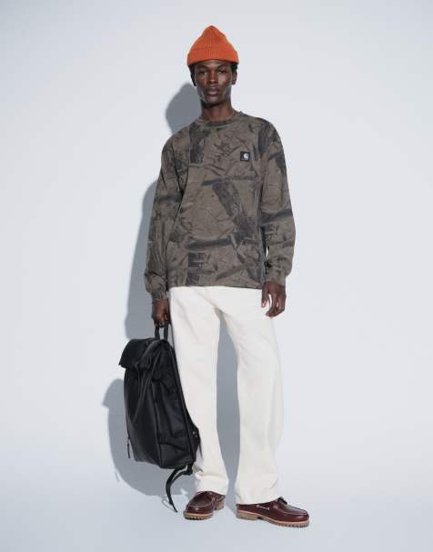 Carhartt WIP - Landon - Losvallende toelopende broek in neutraal - view 1