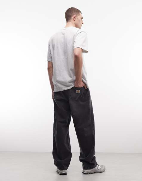 Carhartt WIP Landon løse tapered jeans i bleget sort vask - view 1