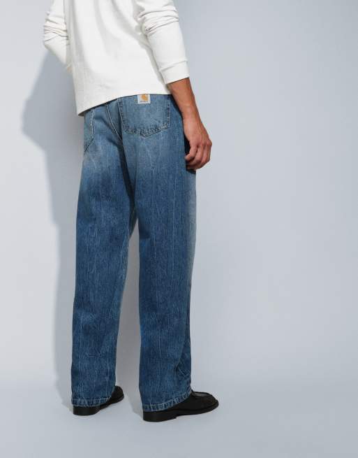 Carhartt WIP Landon løse tapered jeans i mellemvask blå, 4 af 5