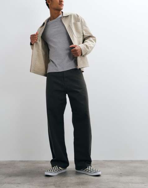 Carhartt WIP Landon løstsiddende tapered bukser i charcoal - view 1