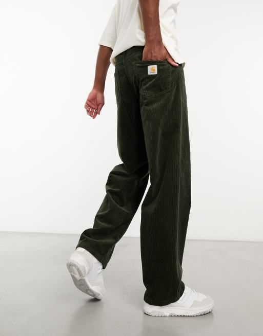 Carhartt WIP - Landon - Pantaloni ampi affusolati verdi a coste, 2 di 4