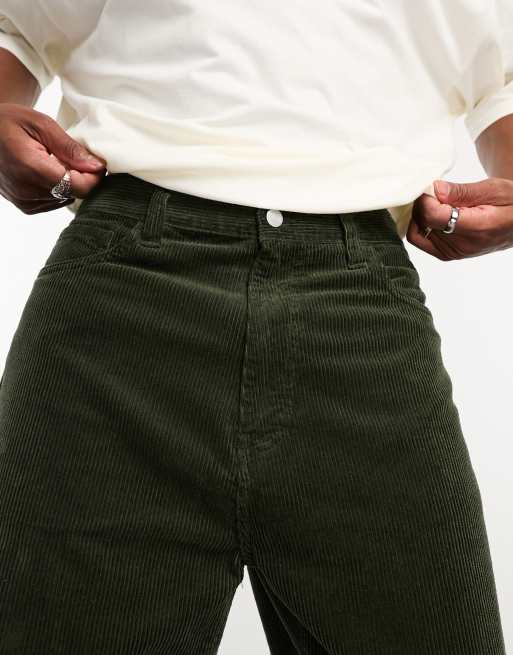 Carhartt WIP - Landon - Pantaloni ampi affusolati verdi a coste, 3 di 4