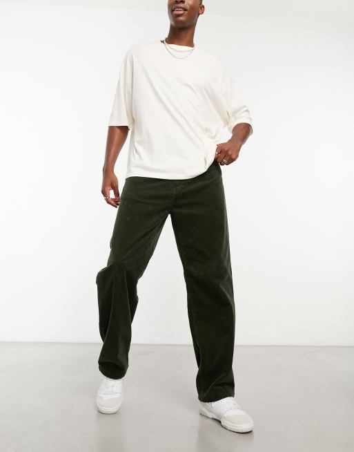 Carhartt WIP - Landon - Pantaloni ampi affusolati verdi a coste, 4 di 4
