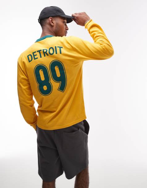 Carhartt WIP – Langärmeliges T-Shirt in Gelb mit „89“-Ringer-Grafik - view 1