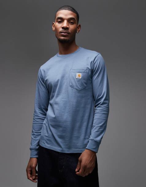 Carhartt WIP – Langärmliges Shirt in Blau mit Brusttasche - view 1