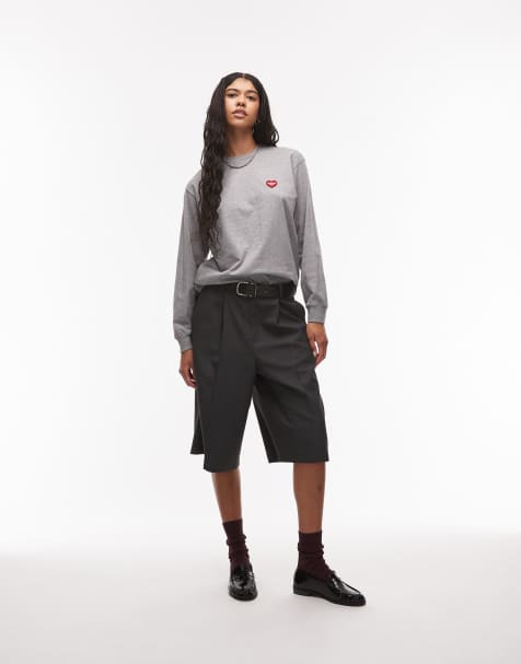 Carhartt WIP – Langärmliges T-Shirt in Grau mit herzförmigem Aufnäher - view 1