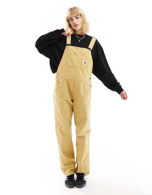 Carhartt WIP – Latzhose in Braun mit geradem Schnitt