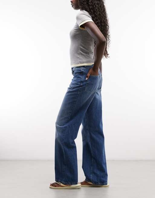 Carhartt WIP Lavine straight leg jeans in mid wash blue, 3 of 5