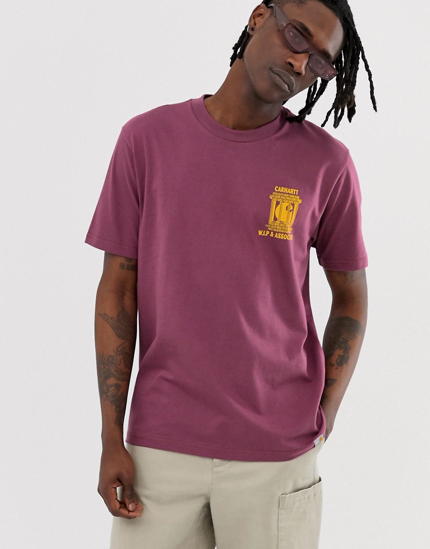 Carhartt WIP – Law – Fuchsiafärgad t-shirt-Rosa