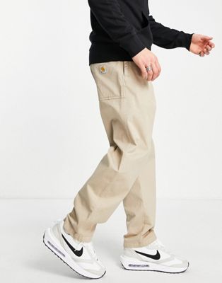 Carhartt WIP lawton relaxed straight twill pant in beige