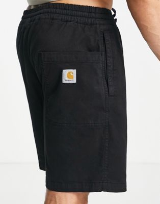 Carhartt WIP lawton relaxed twill shorts in black - ASOS Price Checker