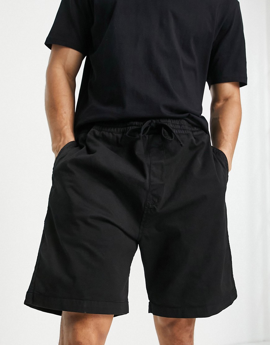 Carhartt WIP lawton relaxed twill shorts in black