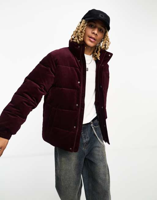 Carhartt WIP layton corduroy puffer jacket in burgundy | ASOS