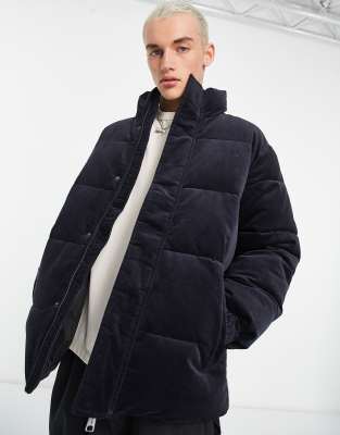 Carhartt WIP layton corduroy puffer jacket in navy